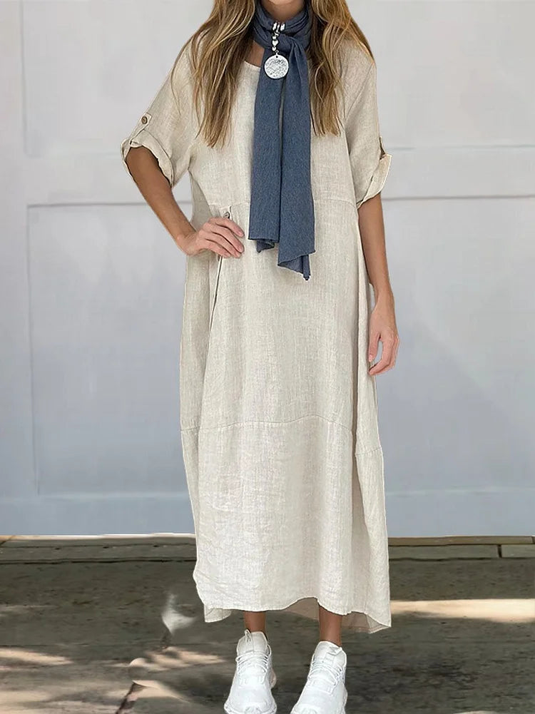 Abito Maxi Senza Maniche Casual per uno Stile Estivo Senza Sforzo Stile Italiano
