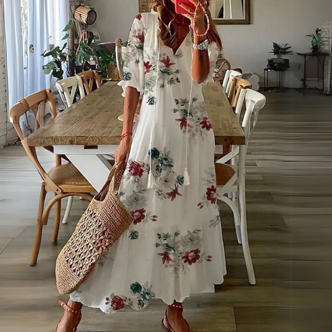 Abito Maxi con Stampa Floreale Otilia per uno Stile Senza Sforzo Stile Italiano