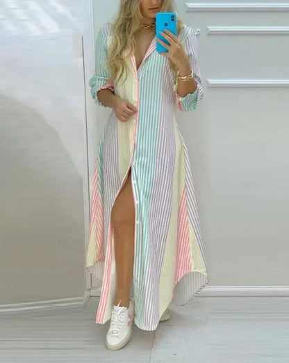 Abito Maxi da Spiaggia Stampato Vibrante per uno Stile Estivo Senza Sforzo Stile Italiano
