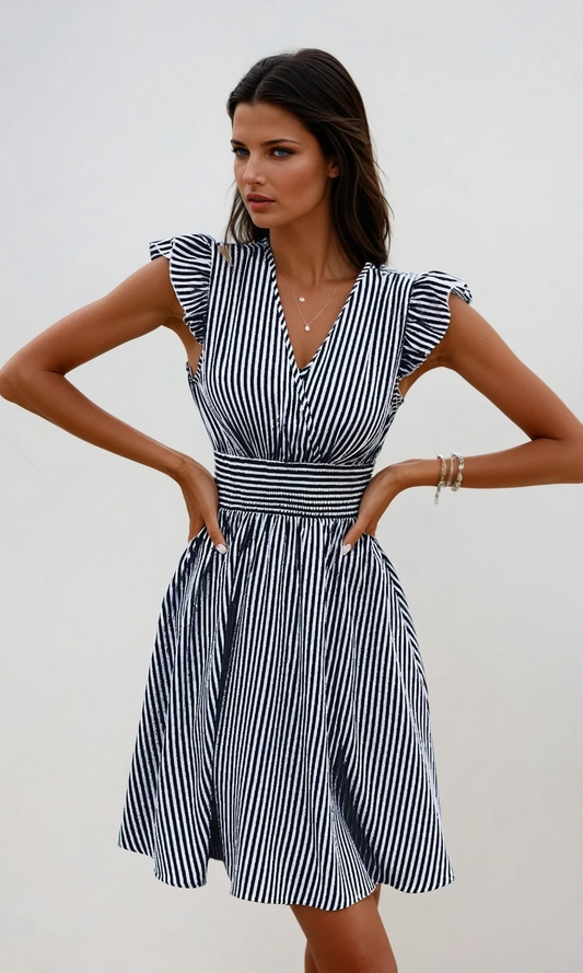 Abito Midi Estivo a Righe Chic per uno Stile Senza Sforzo Stile Italiano