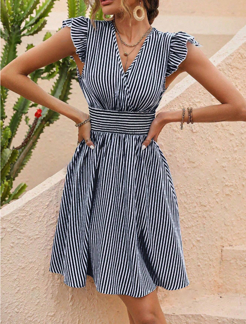 Abito Midi Estivo a Righe Chic per uno Stile Senza Sforzo Stile Italiano