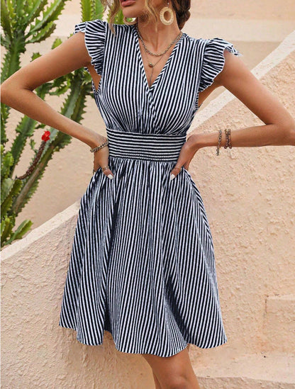 Abito Midi Estivo a Righe Chic per uno Stile Senza Sforzo Stile Italiano