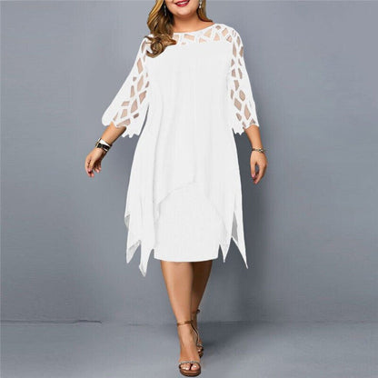 Abito Midi Flowy Taglie Forti per uno Stile Quotidiano Senza Sforzo Stile Italiano