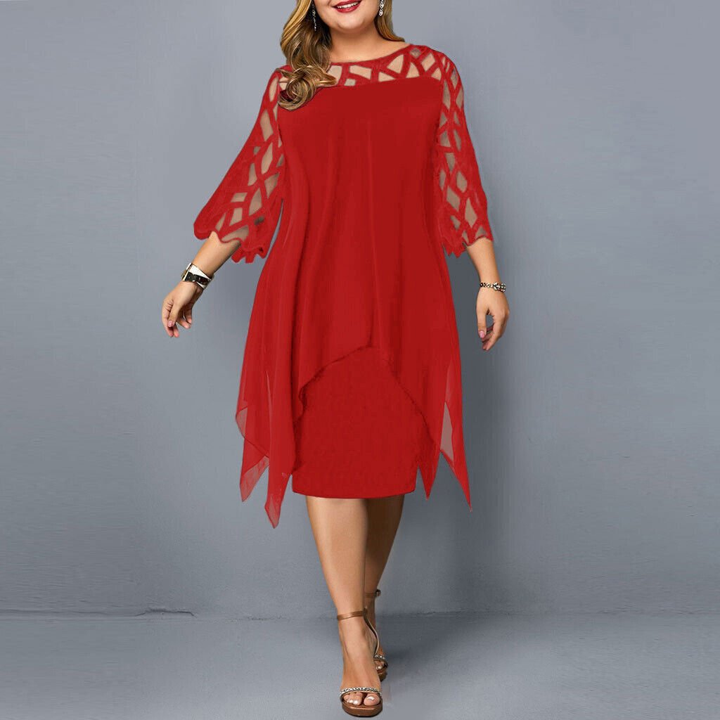 Abito Midi Flowy Taglie Forti per uno Stile Quotidiano Senza Sforzo Stile Italiano