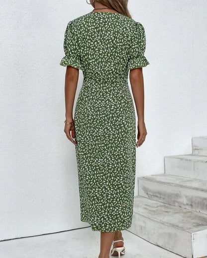 Abito Midi con Stampa Floreale Elegante per uno Stile Senza Sforzo Stile Italiano