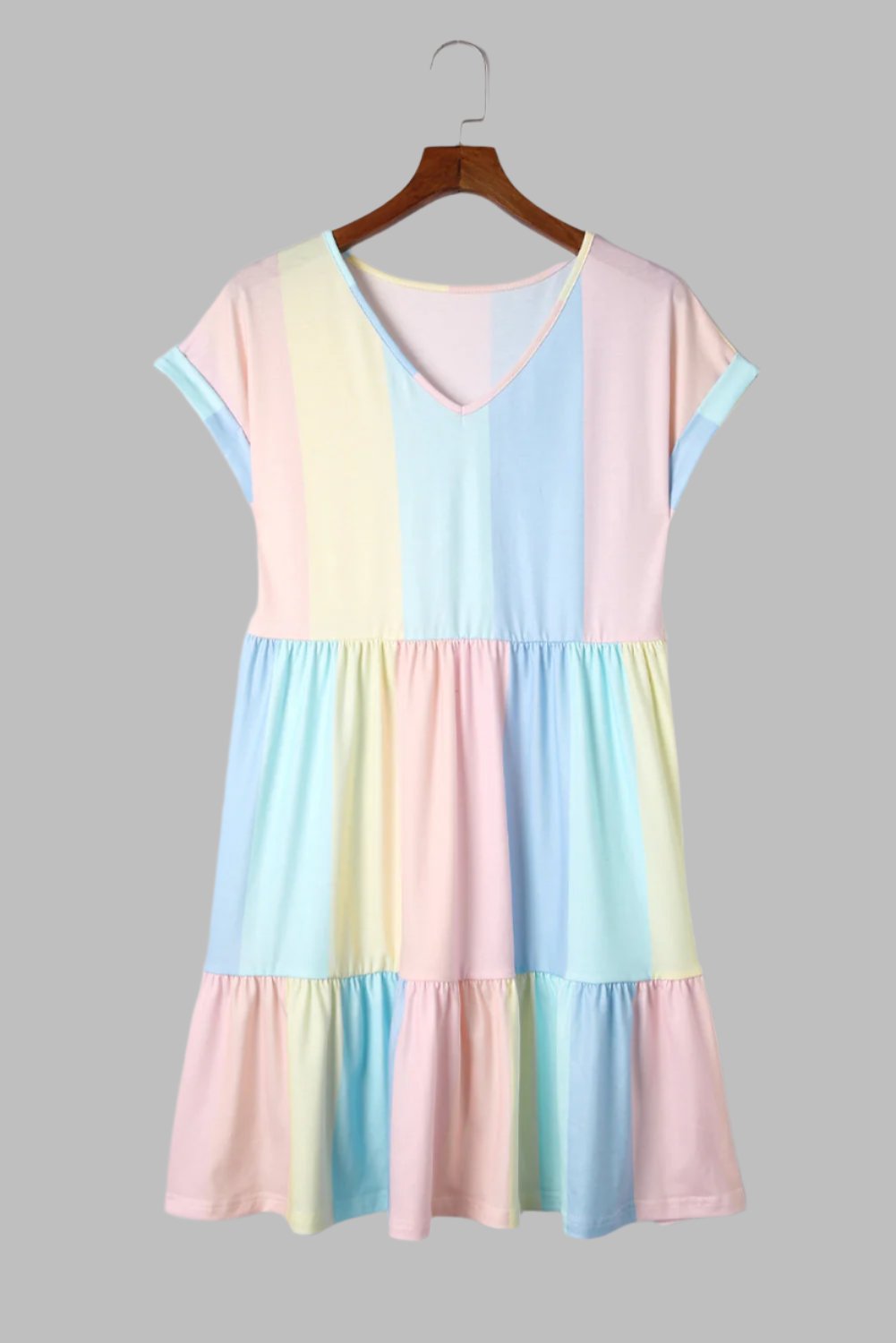 Abito Mini V-Neck Color Block Sunny Vibes per Divertimento Estivo Stile Italiano