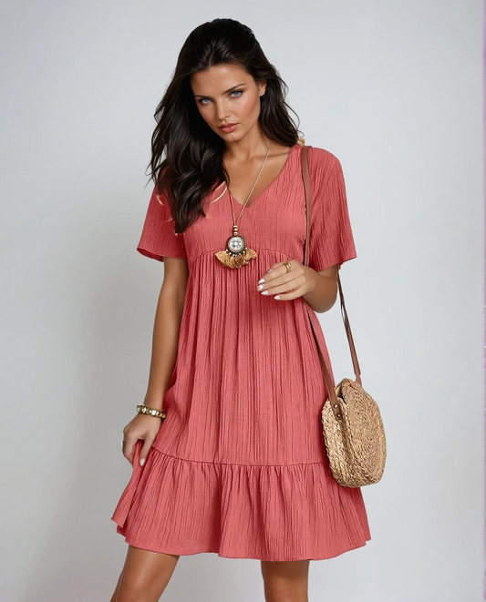 Abito Mini con Scollatura a V Flattering per Ogni Occasione Stile Italiano