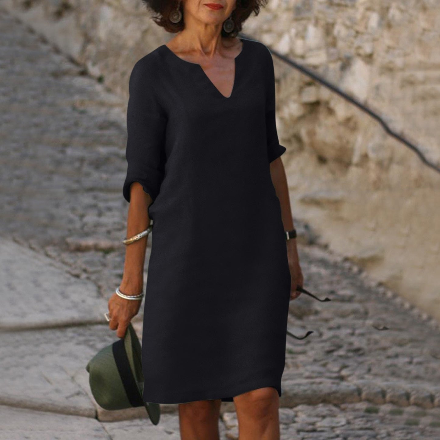 Abito estivo elegante a metà lunghezza per uno stile senza sforzo Stile Italiano