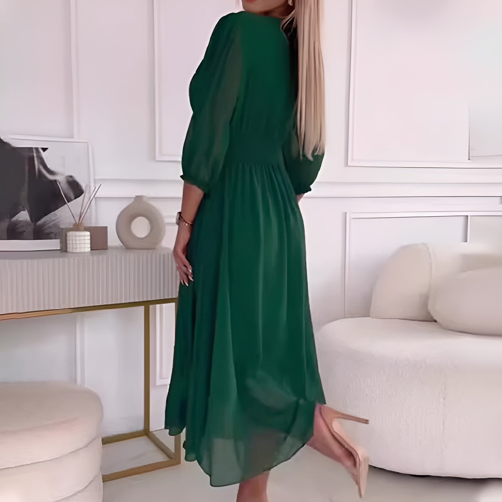 Abito in Chiffon di Seta Leggera per Occasioni ed Eventi Eleganti Stile Italiano