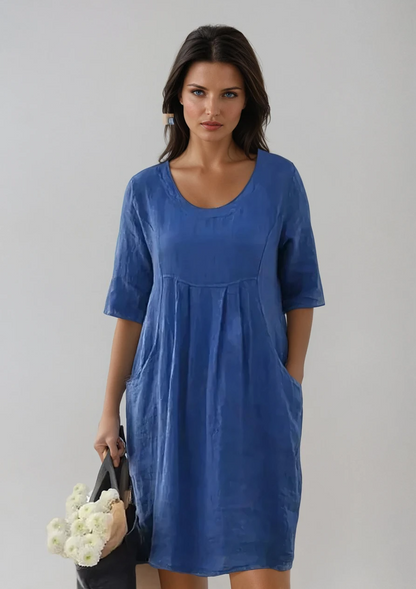 Abito in Cotone Misto a Vestibilità Larga per uno Stile Quotidiano Senza Sforzo Stile Italiano