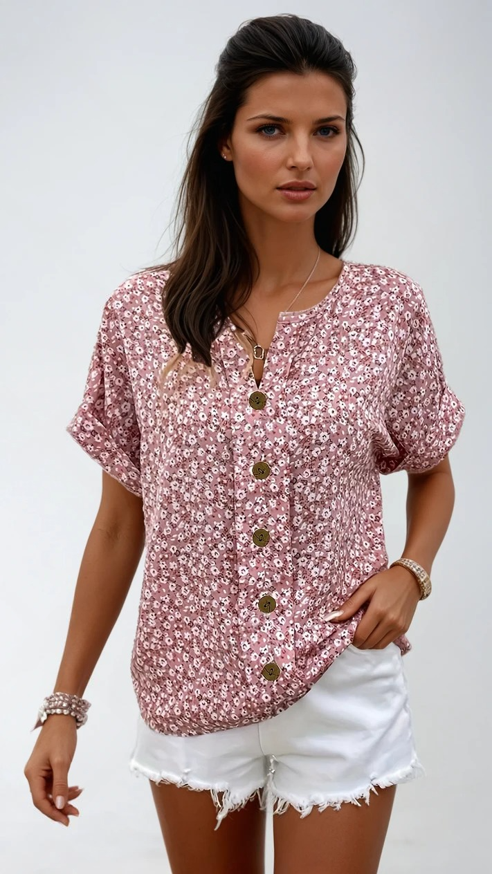 Blusa Estiva Floreale per uno Stile Chic Senza Sforzo Stile Italiano