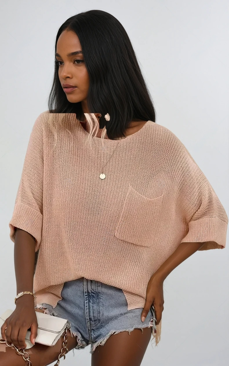 Blusa a Manica A Pipistrello - Top Casual Oversize per uno Stile Senza Sforzo Stile Italiano