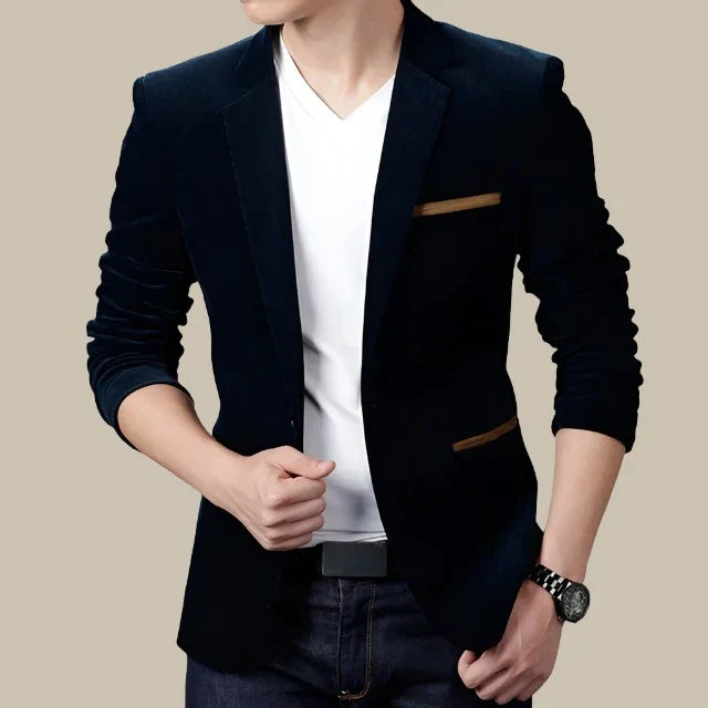 Brunello - Blazer casual in velluto slim-fit per uomo con stile italiano