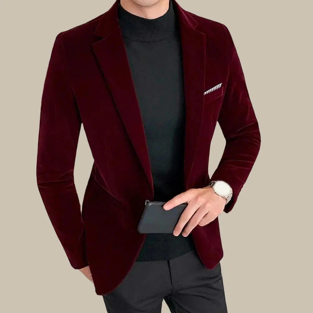 Marco - Blazer elegante in velluto slim fit per un look raffinato