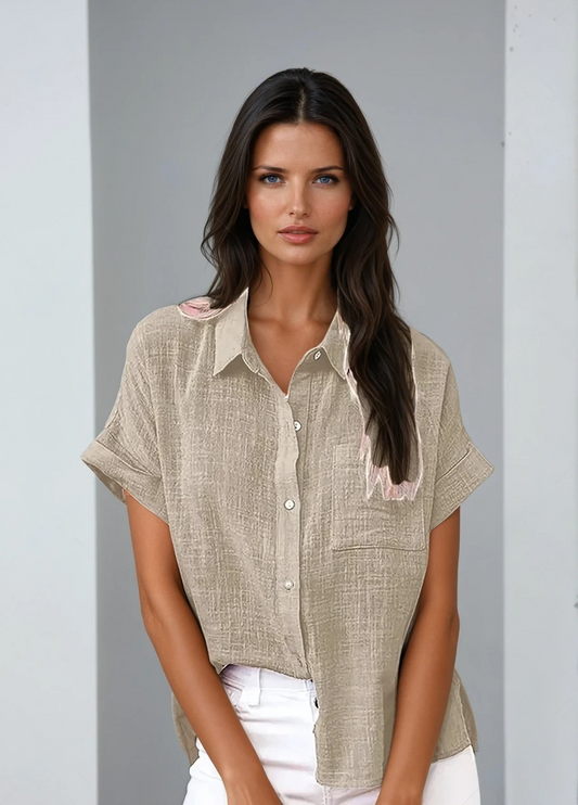Camicia in Lino con Bottoni – Top Casual Chic per uno Stile Senza Sforzo Stile Italiano