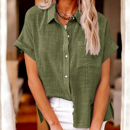 Camicia in Lino con Bottoni – Top Casual Chic per uno Stile Senza Sforzo Stile Italiano
