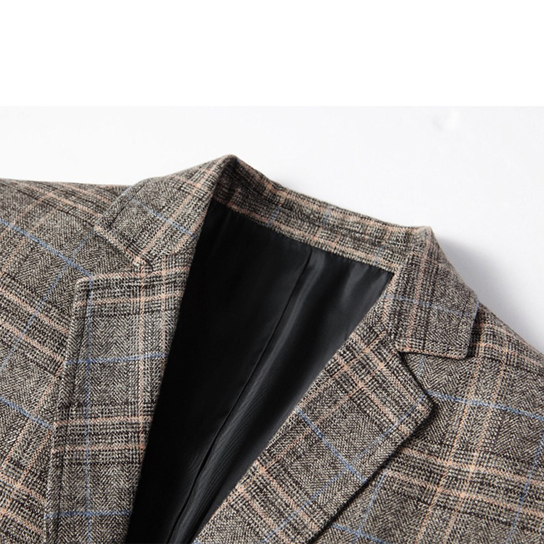 Marco - Blazer vintage a quadri con chiusura a due bottoni per un look raffinato