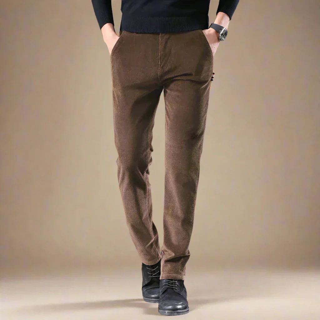 Alessandro - Pantaloni in corduroy casual chic con stretch per uomo