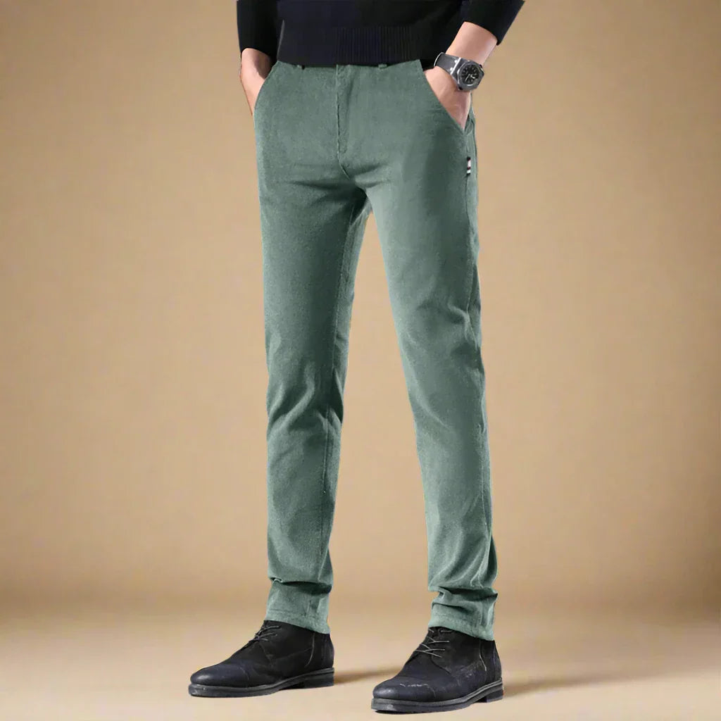 Alessandro - Pantaloni in corduroy casual chic con stretch per uomo