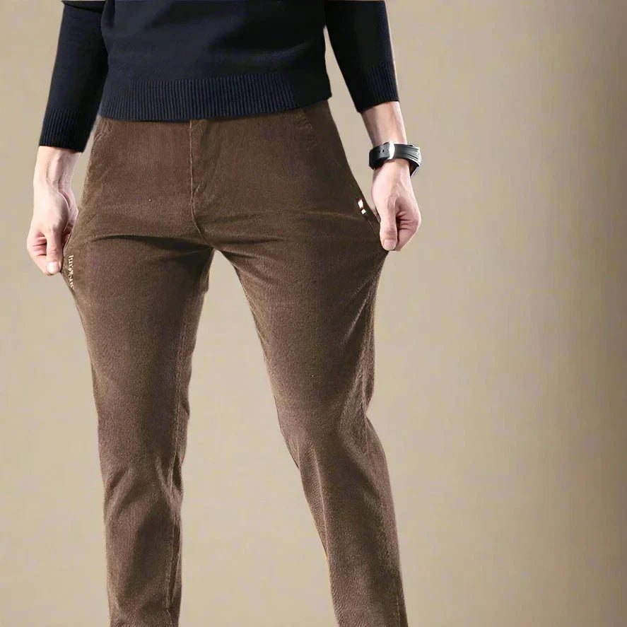 Alessandro - Pantaloni in corduroy casual chic con stretch per uomo