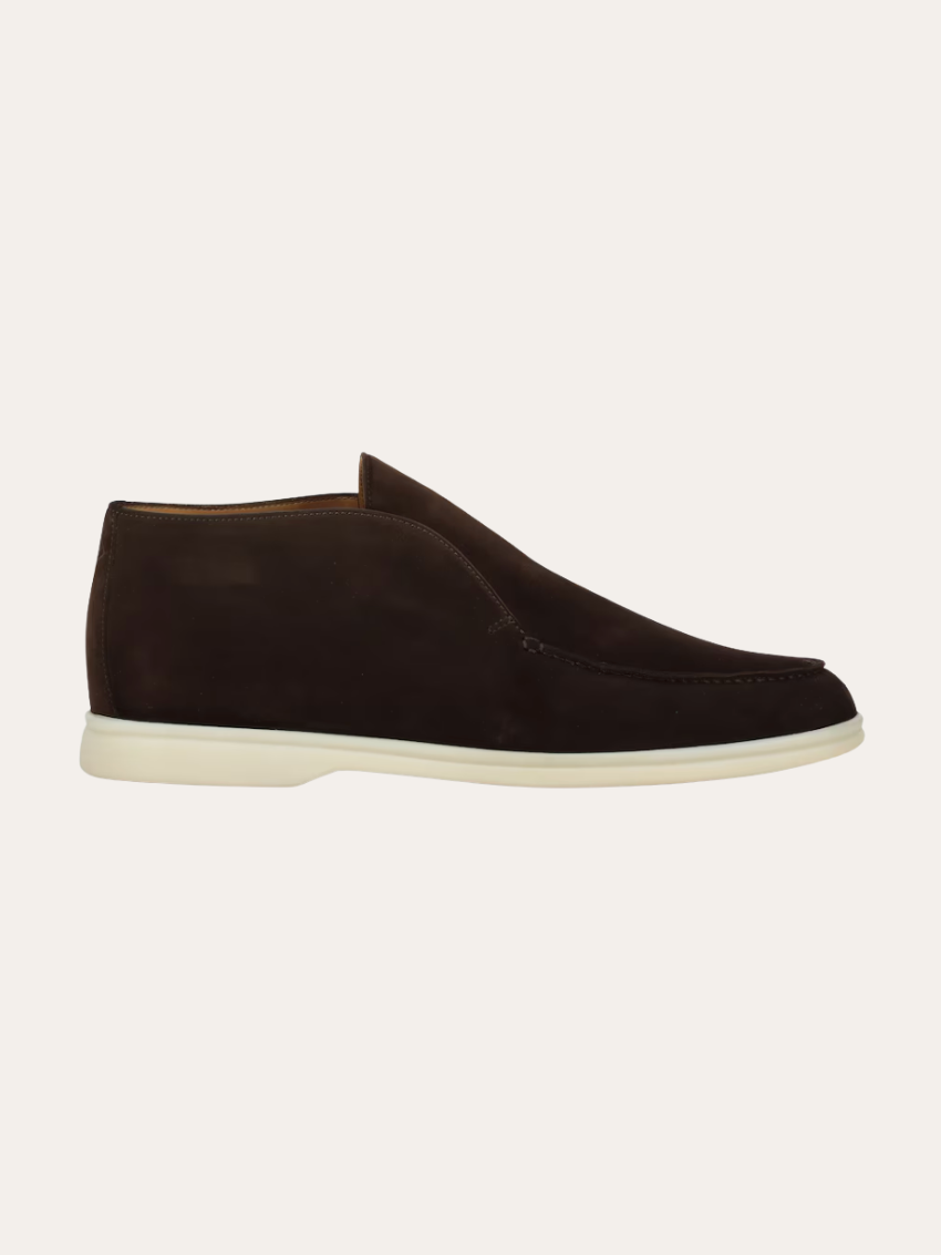 Mocassini in Pelle Scamosciata Marrone Scuro - Scarpe Eleganti e Confortevoli
