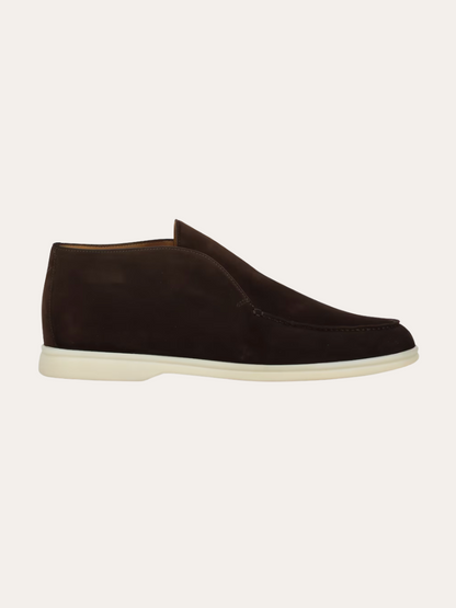 Mocassini in Pelle Scamosciata Marrone Scuro - Scarpe Eleganti e Confortevoli