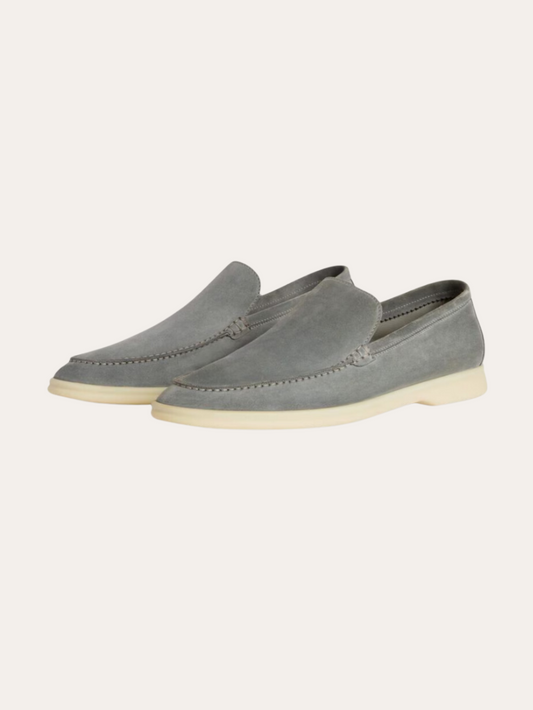 Eleganti Mocassini in Suede Grigio Scuro Comfort e Stile