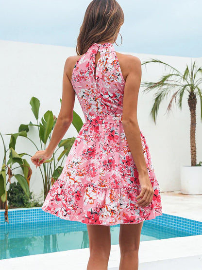 Elegante Vestito Estivo in Chiffon con Scollo All'Americana per Giorni Caldi Stile Italiano