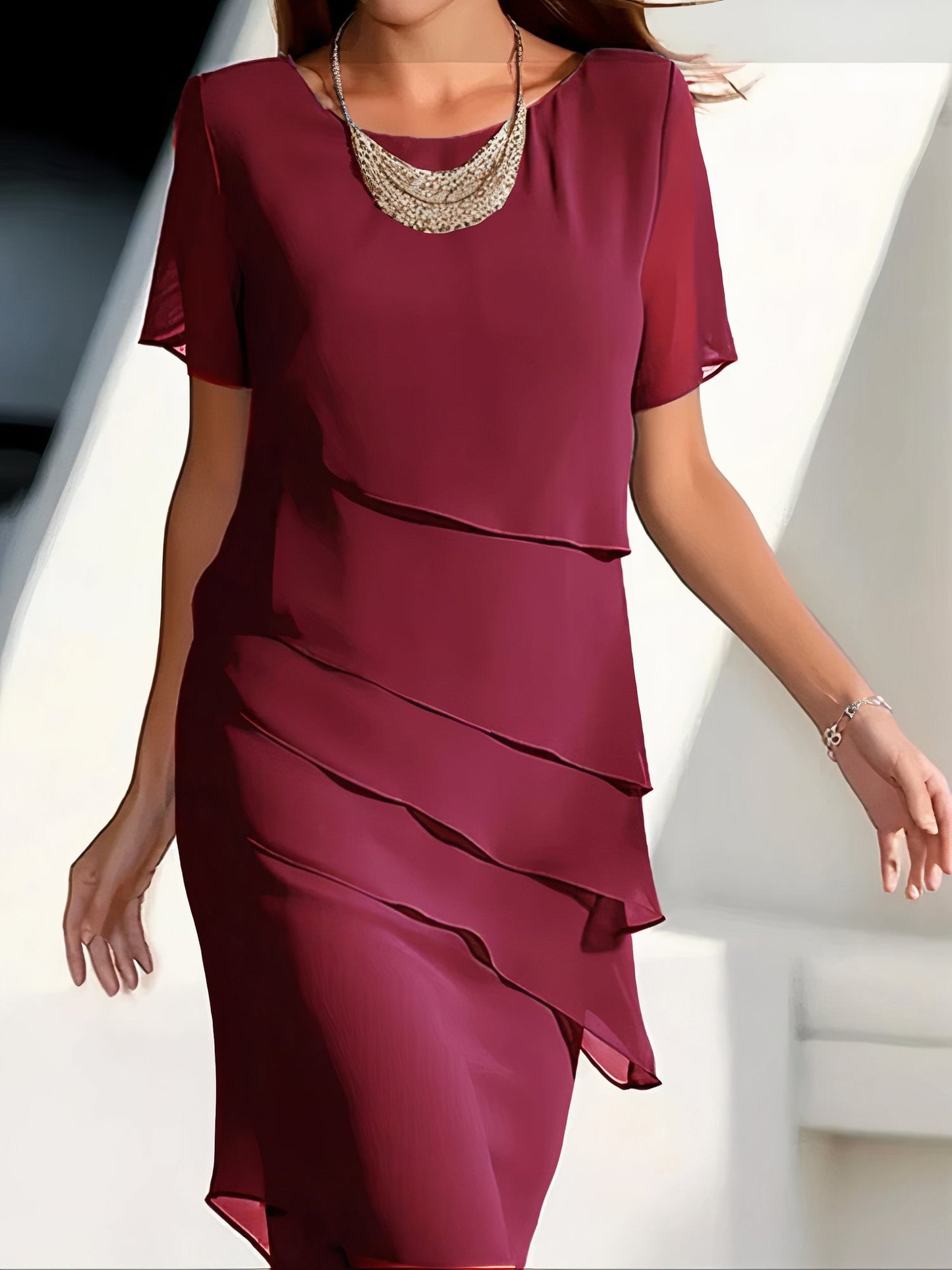 Eleganza e Comfort Abito in Chiffon per Ogni Occasione Stile Italiano