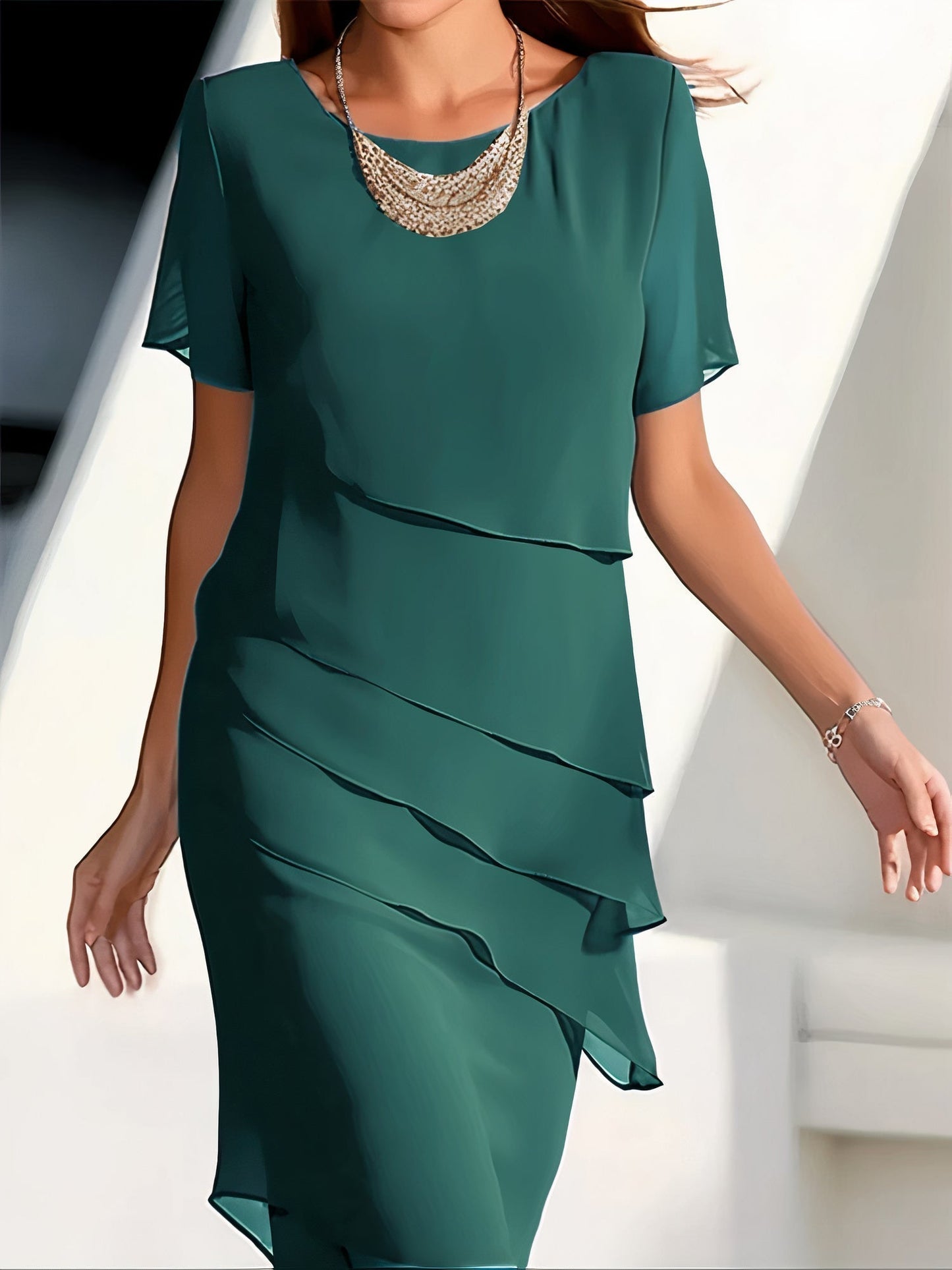 Eleganza e Comfort Abito in Chiffon per Ogni Occasione Stile Italiano