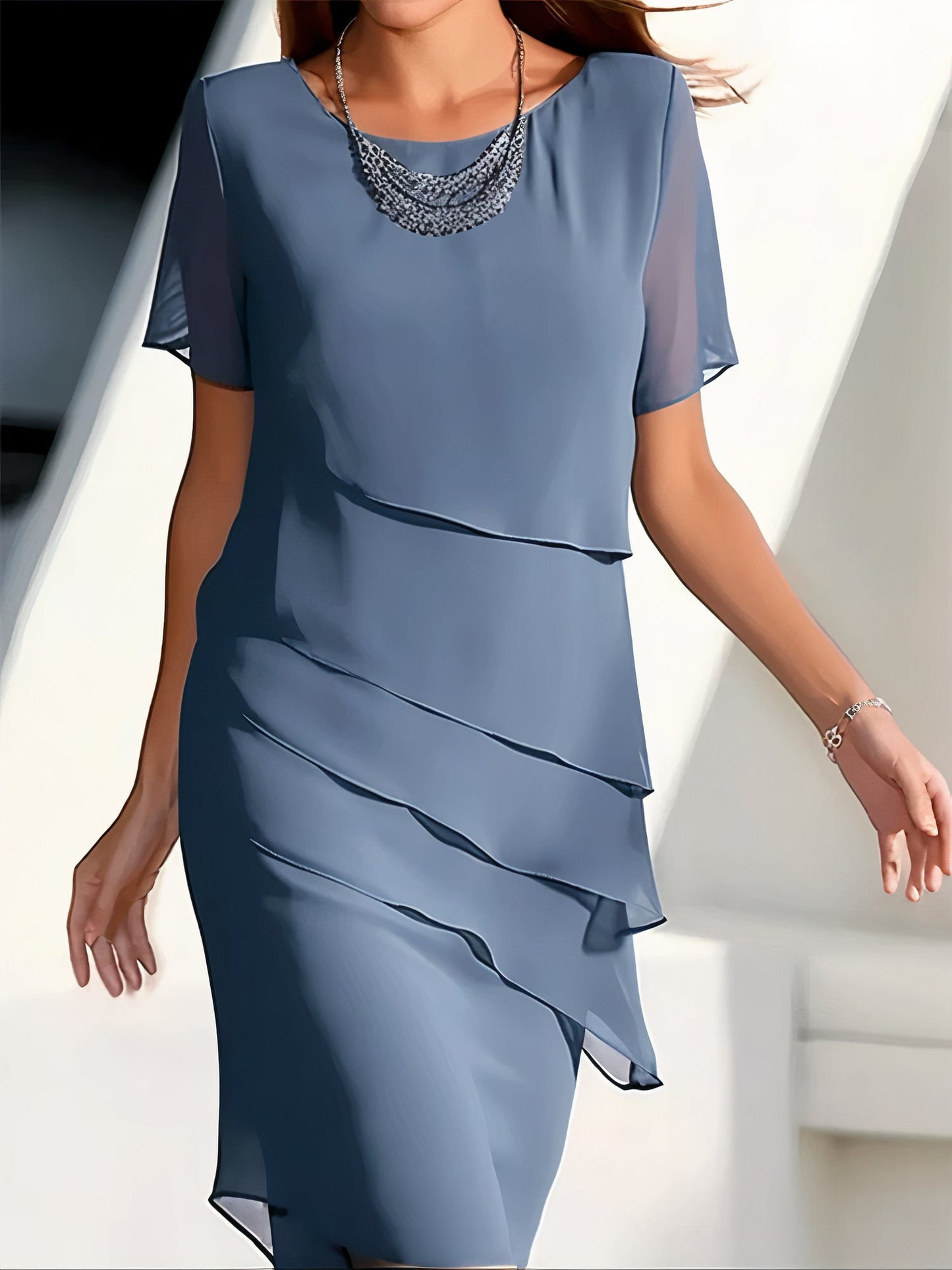 Eleganza e Comfort Abito in Chiffon per Ogni Occasione Stile Italiano