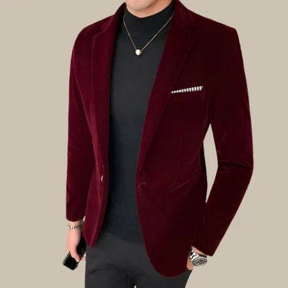 Luca - Blazer in velluto slim fit di alta qualità per uomo