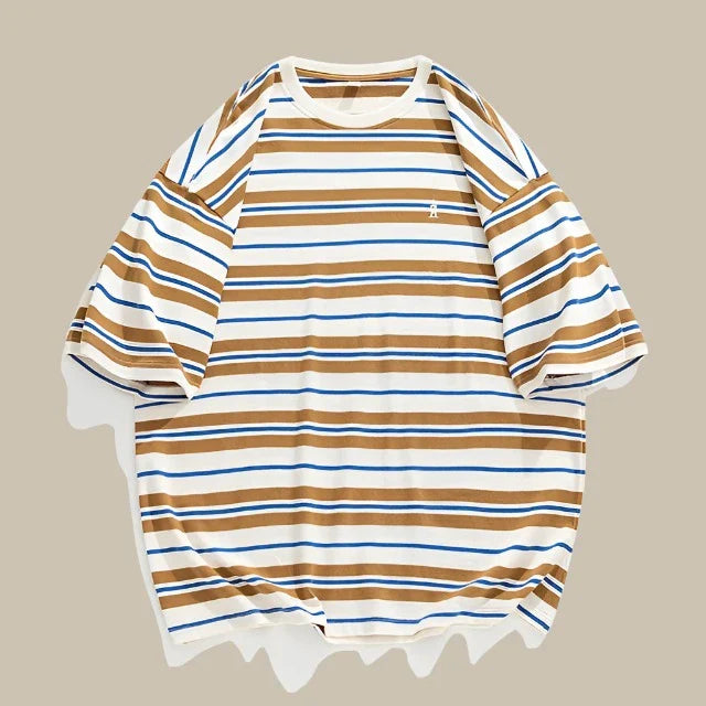 Olaf - T-shirt oversize a righe per un look streetwear maschile