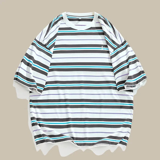 Olaf - T-shirt oversize a righe per un look streetwear maschile