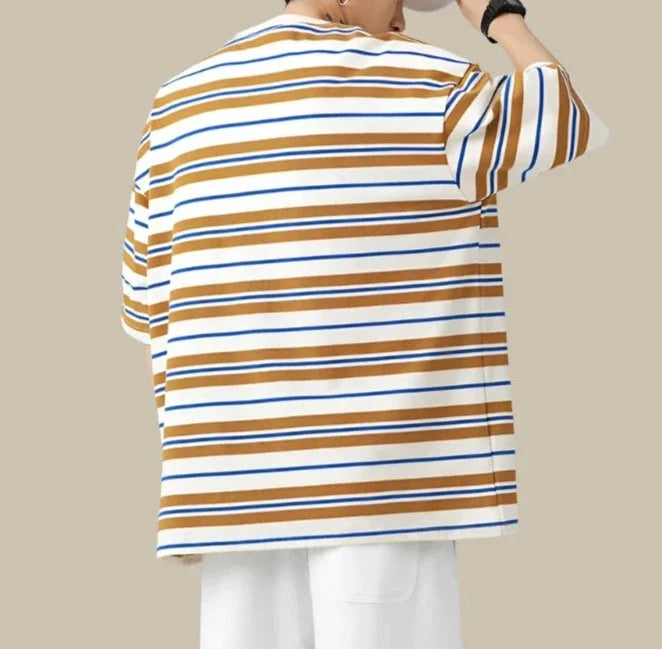 Olaf - T-shirt oversize a righe per un look streetwear maschile