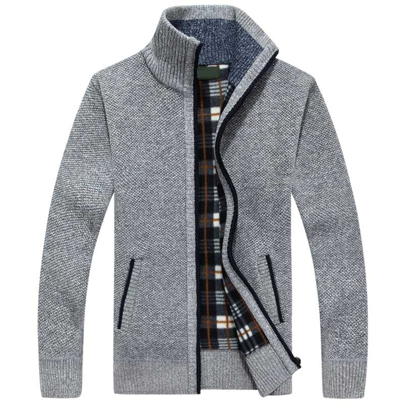 Damian - Cardigan con Zip e Collo Alto a Maglia per Uomo