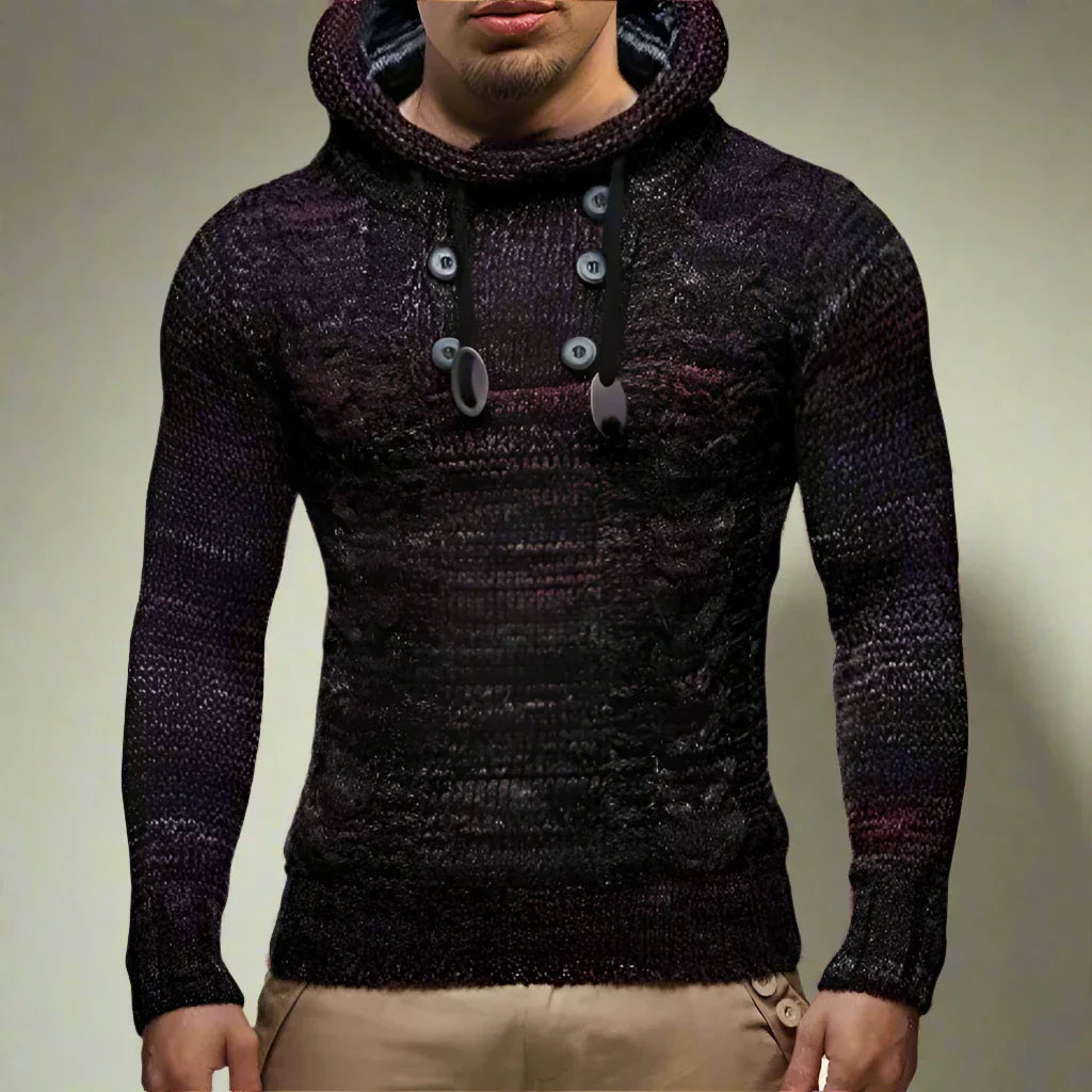 Marco - Hoodie elegante in maglia calda con cappuccio