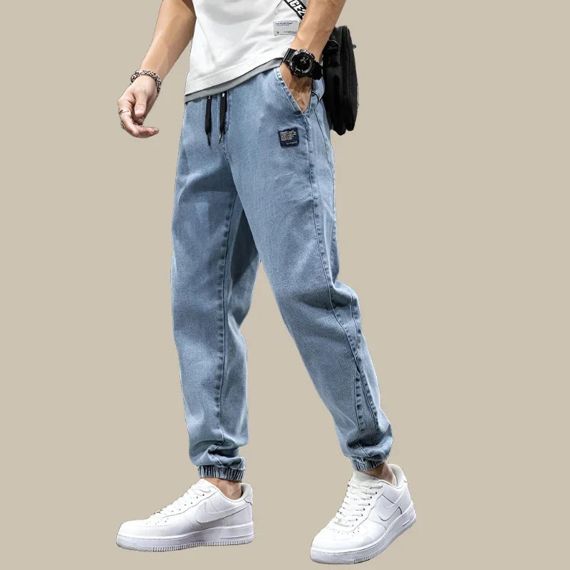 Jeans baggy in denim elasticizzato per uomo con stile urbano e comfort