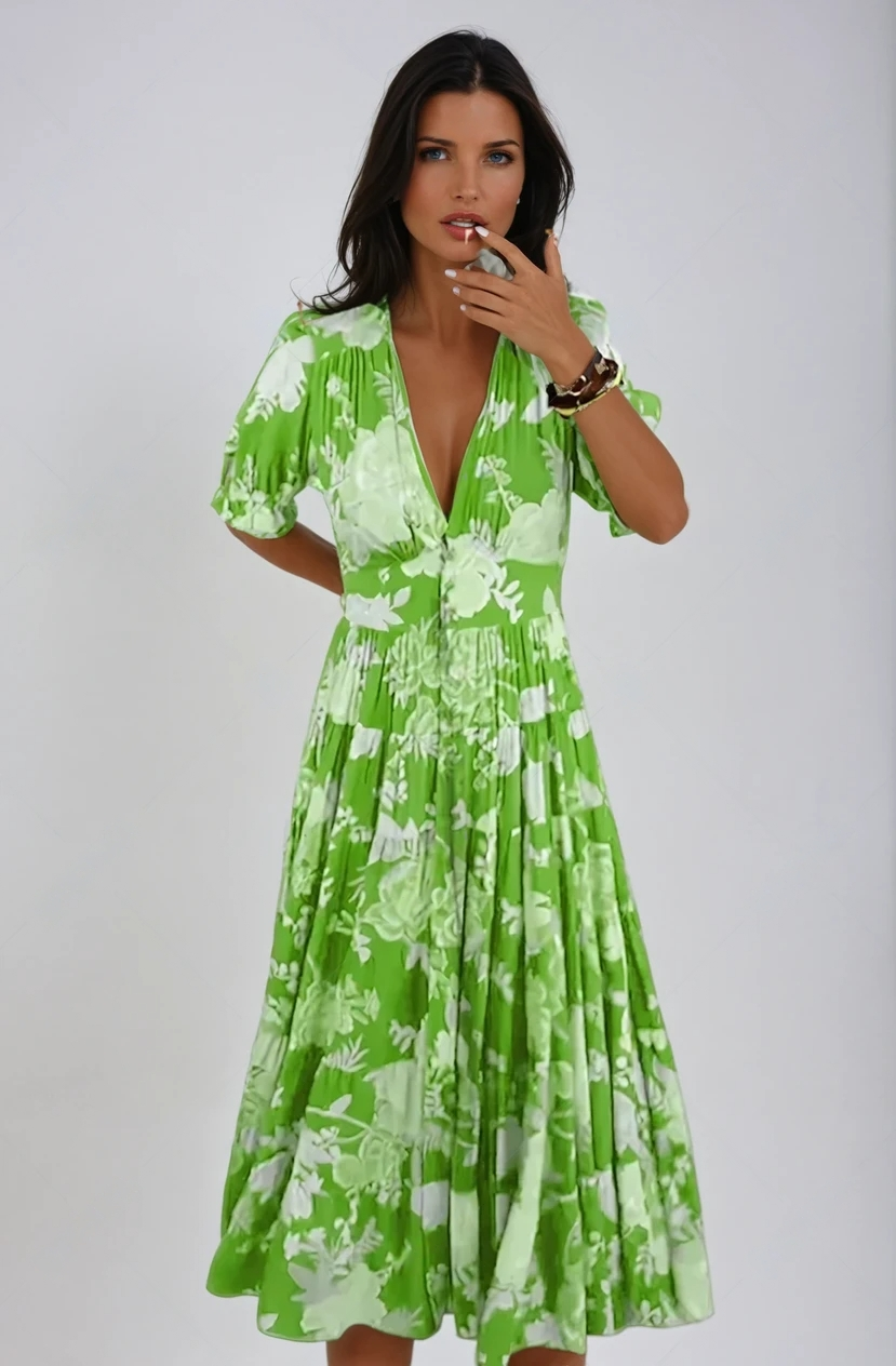 Incantevole Vestito Floreale per uno Stile Primaverile Senza Sforzo Stile Italiano