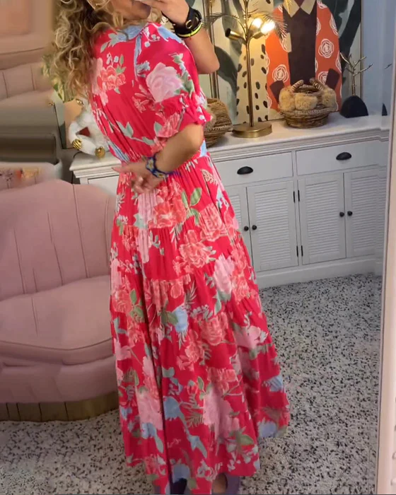 Incantevole Vestito Floreale per uno Stile Primaverile Senza Sforzo Stile Italiano
