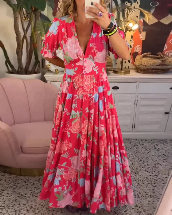 Incantevole Vestito Floreale per uno Stile Primaverile Senza Sforzo Stile Italiano