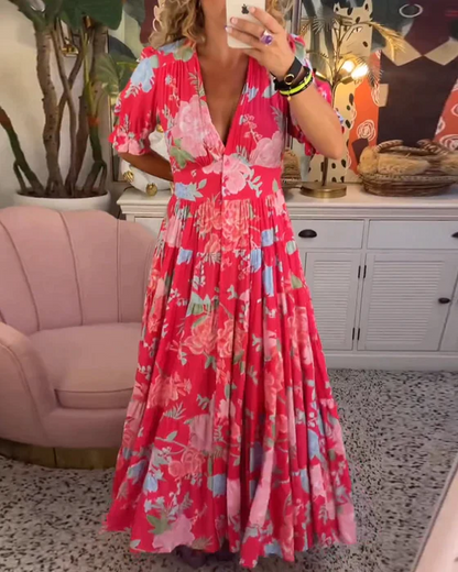 Incantevole Vestito Floreale per uno Stile Primaverile Senza Sforzo Stile Italiano