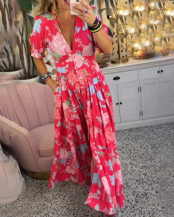 Incantevole Vestito Floreale per uno Stile Primaverile Senza Sforzo Stile Italiano