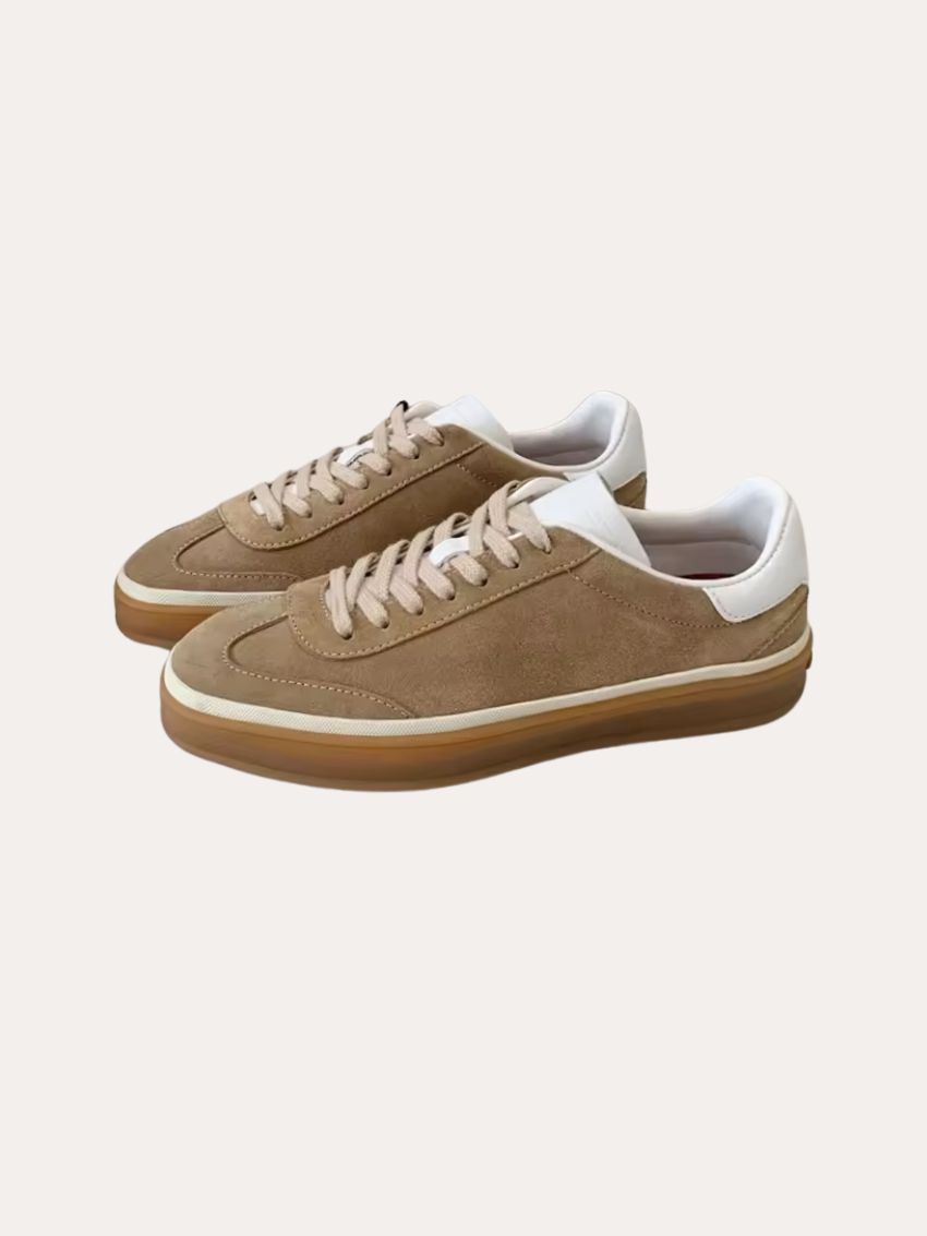 Sneakers in Suede Khaki - Calzature Eleganti e Confortevoli