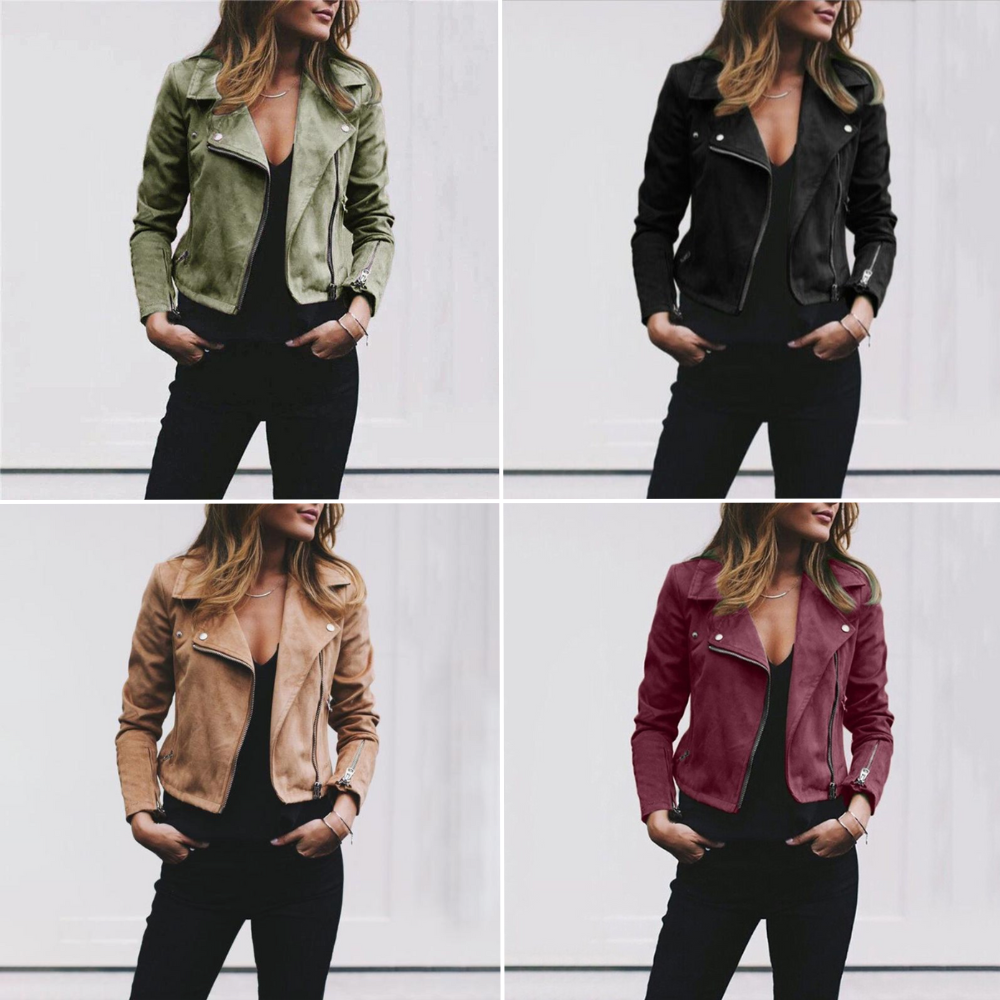 Giacca Biker in Suede per Donne