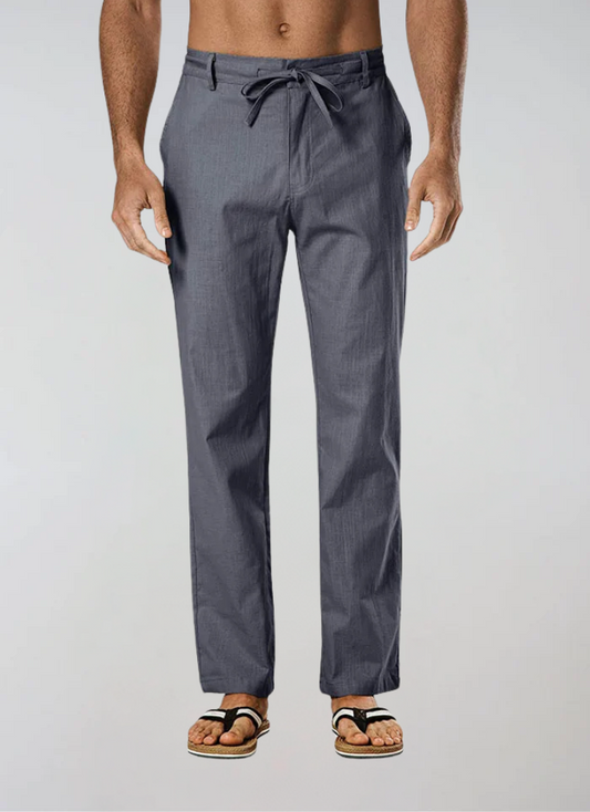 Grigi Pantaloni di Lino con Corda - Comfort Estivo Elegante