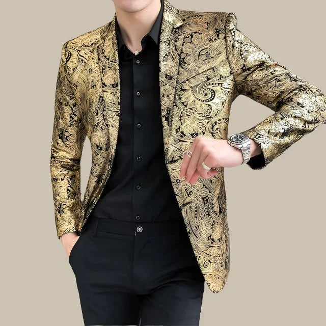 Marco - Blazer esclusivo in oro e nero per un look audace e sofisticato