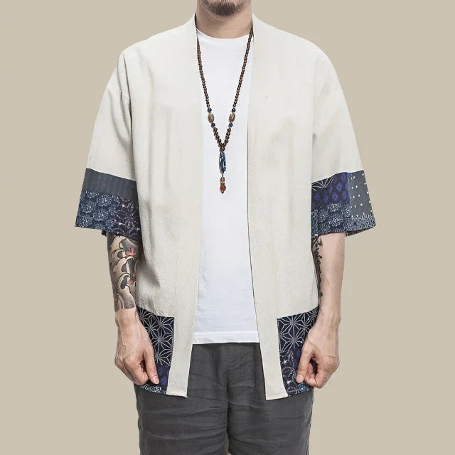 Marco - Kimono casual in lino/cotone per un look streetwear alla moda