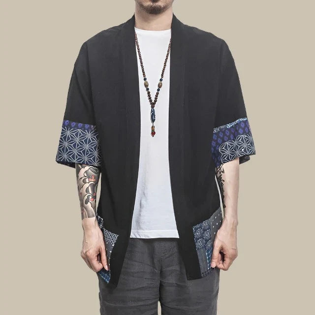 Marco - Kimono casual in lino/cotone per un look streetwear alla moda