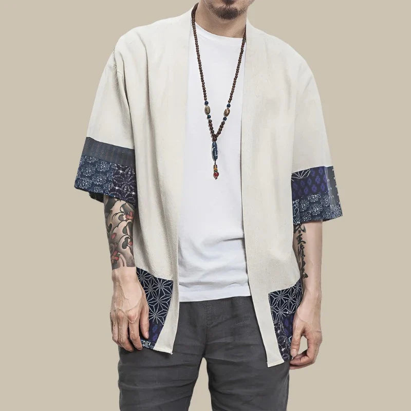 Marco - Kimono casual in lino/cotone per un look streetwear alla moda